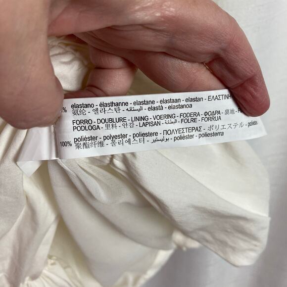 Zara Blogger Favorite Off White Ruched Front Mini Dress Sz.S NWT - Picture 14 of 16